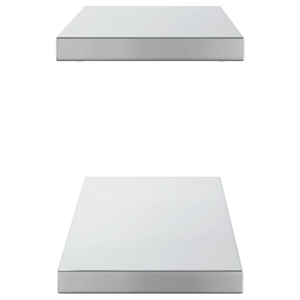 vidaXL Étagères murales 2 pcs 100x23,5 cm argenté acier inoxydable - 4