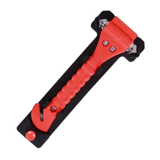 Marteau De Sécurité 3 En 1 Pour Voiture - Brise-vitre + Coupe-ceinture + Lampe De Secours - Noir