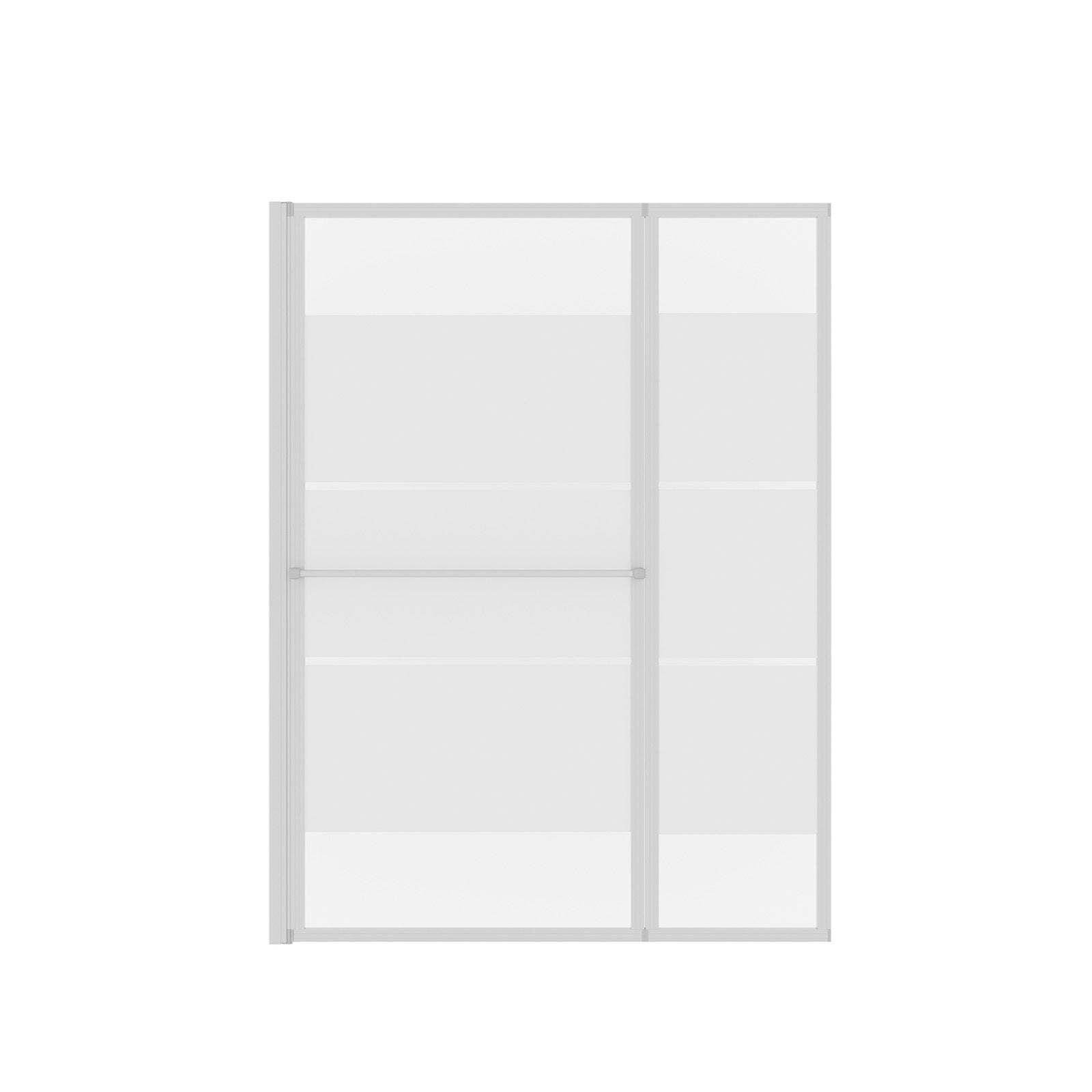 Pare baignoire relevable 139x105cm avec volet - verre transparent avec bande depolie - 3