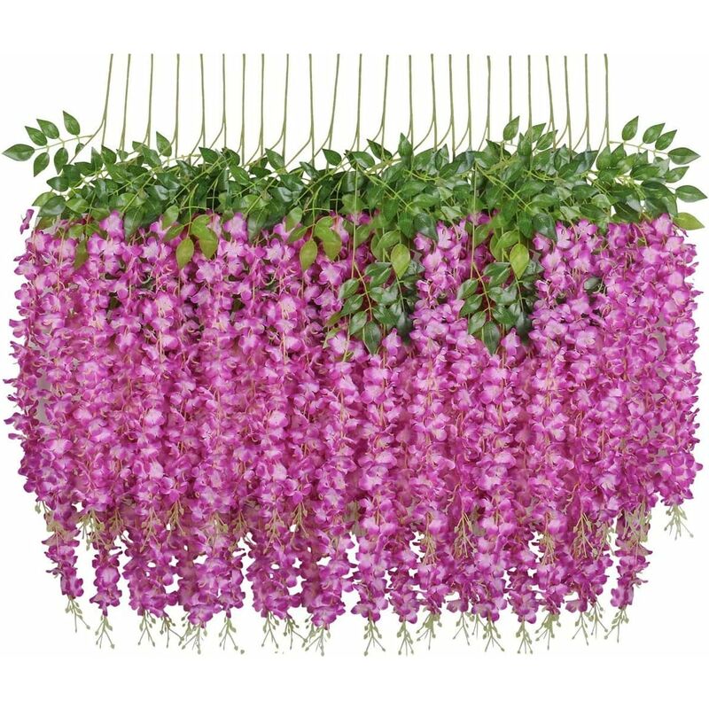 24 szt./partia Sztuczne Kwiaty Dekoracja Domu Każda Nić 110 cm Sztuczna Wisteria Jedwabny Kwiat na Dekoracje Ślubne Ogród Domowy