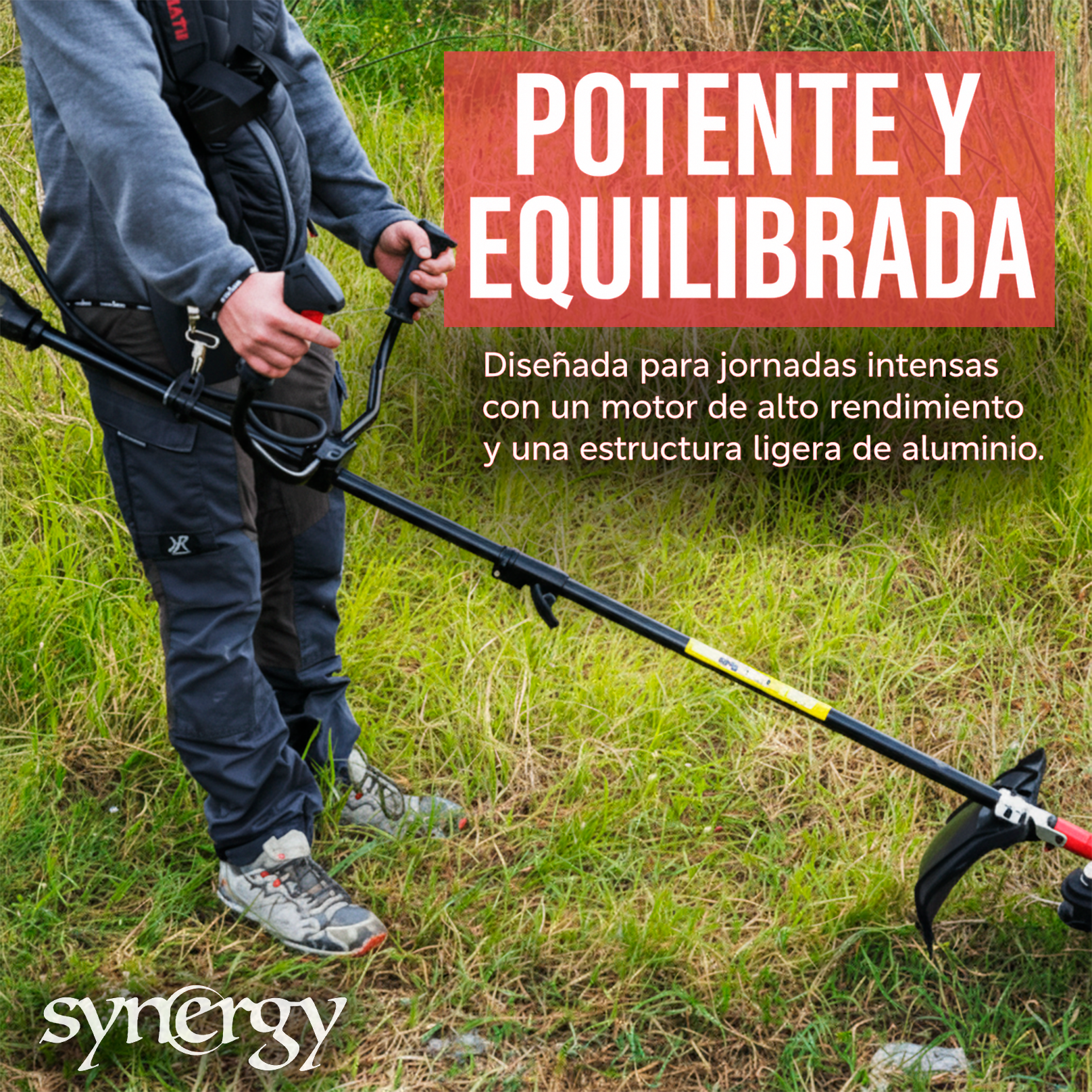 Roçadora a gasolina Synergy 2 em 1 Motor 65cc 4,9hp 2T com disco, cabeça automática e arnês - 5