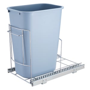 Cubo De Basura De Cocina Empotrable 40L - 2 Compartimentos Deslizantes, Gris, Para Separación De Residuos