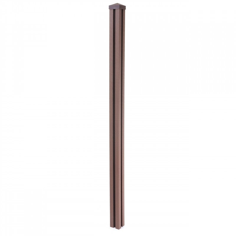 Słupek ogrodzeniowy WPC Sarthe WPC, słupek, system wtykowy ~ 240 cm, brązowy