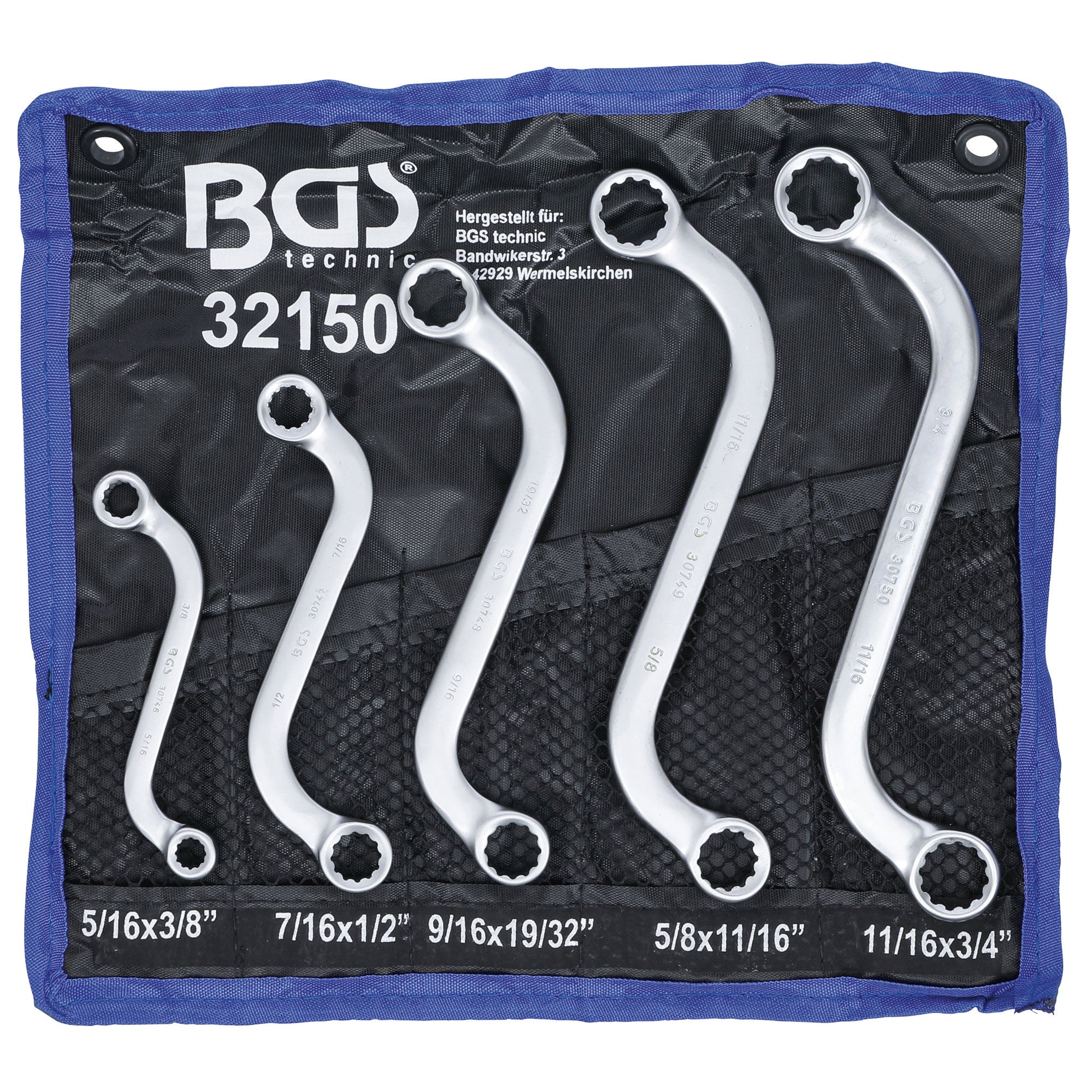 Lot De 5 Clés Polygonales Doubles Stahlwille 17x19 Mm - Longueur 365mm, Profil Double T, Acier Forgé
