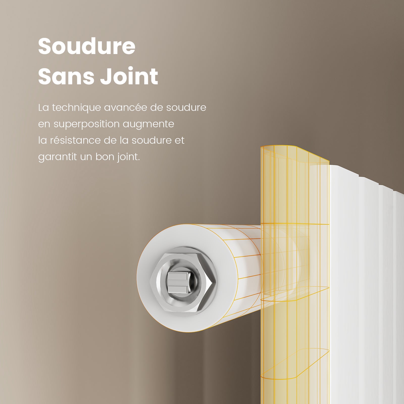 EMKE Radiateur eau chaude en acier 180x30cm 911W Radiateur plat Double couche connexion centrale Montage mural, Blanc - 3