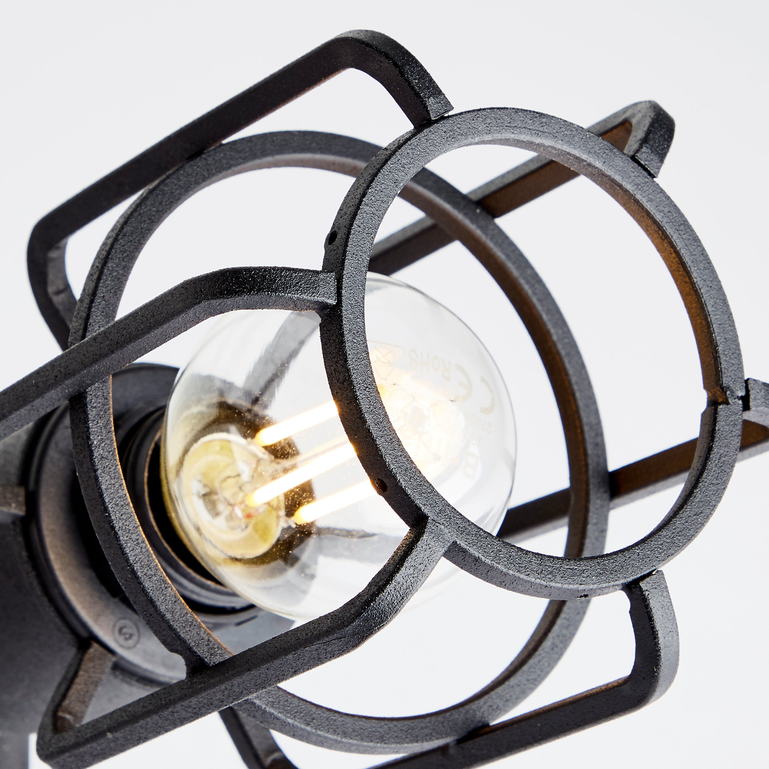 Lampa Brilliant Gwen 2-lampowa tuba spot antyczne drewno/czarny indyk czarny metal 2x D45, E14, 28 W - 5