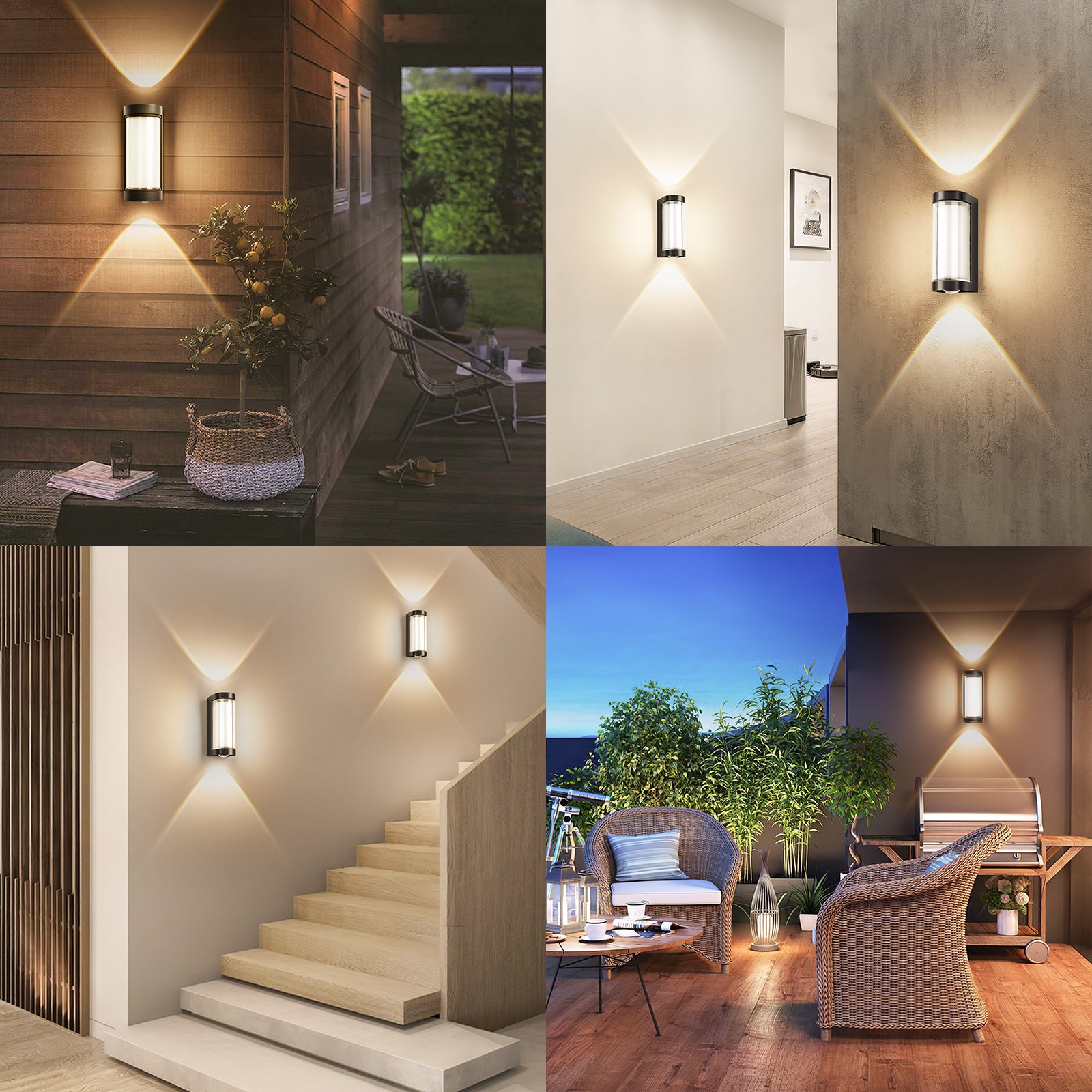 LOVHAUS Kinkiet LED Okrągły zewnętrzny, 7W Kinkiet do Łazienki IP65 do Wnętrz i na Zewnątrz, Ciepłe Światło 3000K - 6