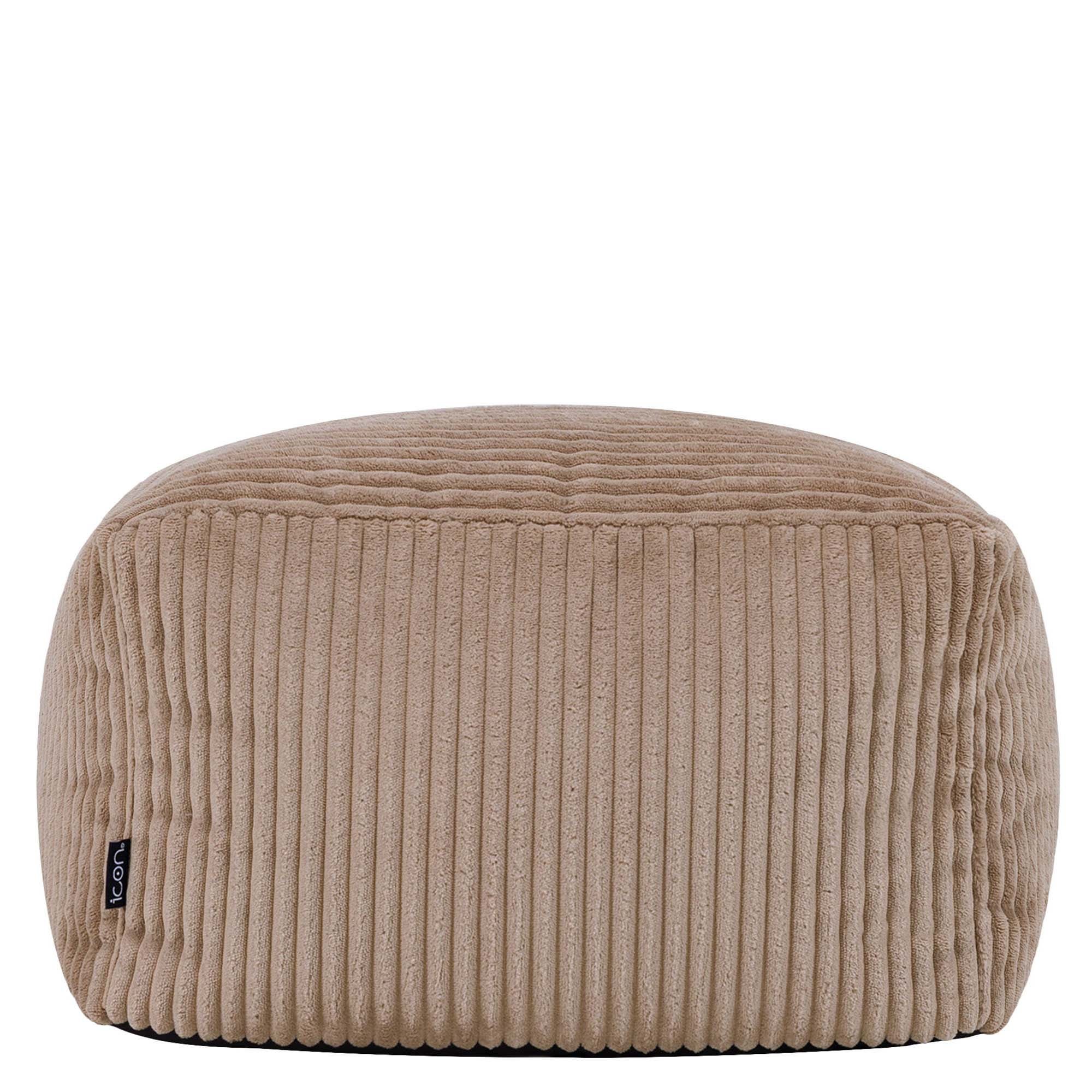 Pouf repose-pieds Icon carré velours côtelé brun moka, salon, chambre, 40x40cm, Made in Allemagne, Oeko-Tex® - 3
