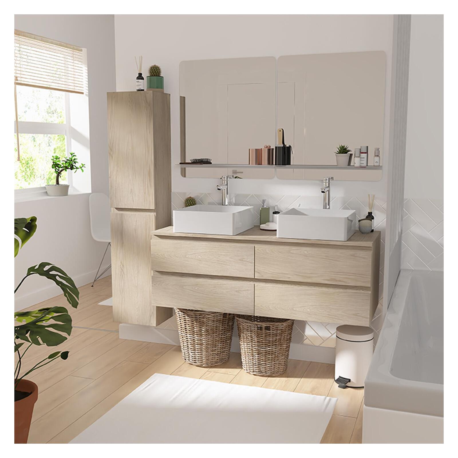 Meuble sous vasque suspendu SORRENTO 4 tiroirs 120cm - 5