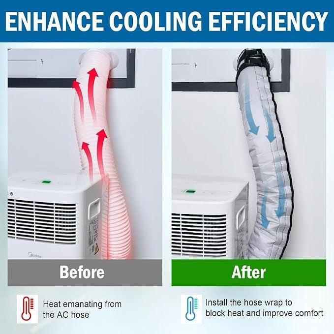 Gaine isolante réglable pour tuyau de climatiseur portable 5