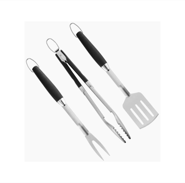 Trzyczęściowy zestaw do grillowania na zewnątrz ze stali nierdzewnej