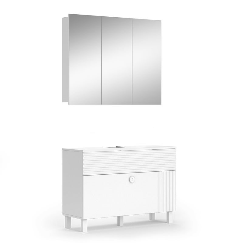 Vicco Zestaw mebli łazienkowych Sola, Biały, 2 części