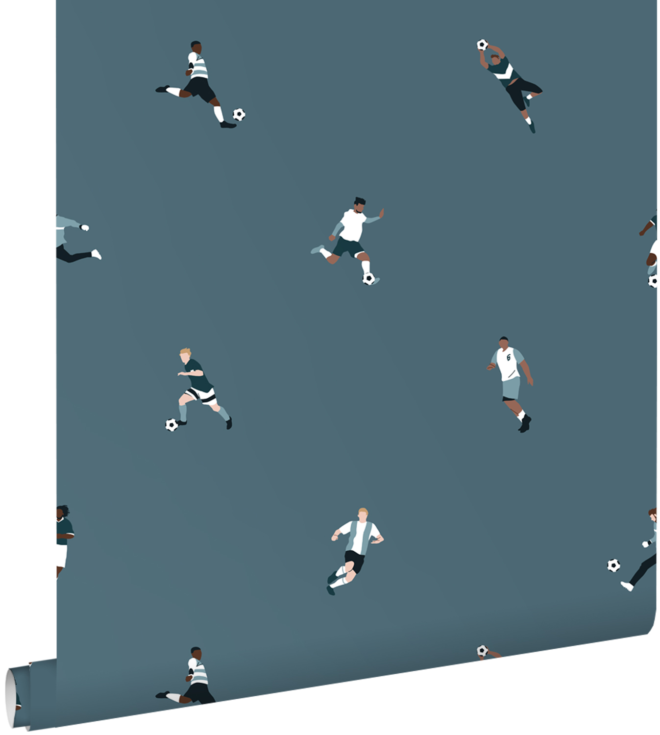 Tapeta piłkarze ciemnoniebieskim - 50 x 900 cm - ESTAHOME
