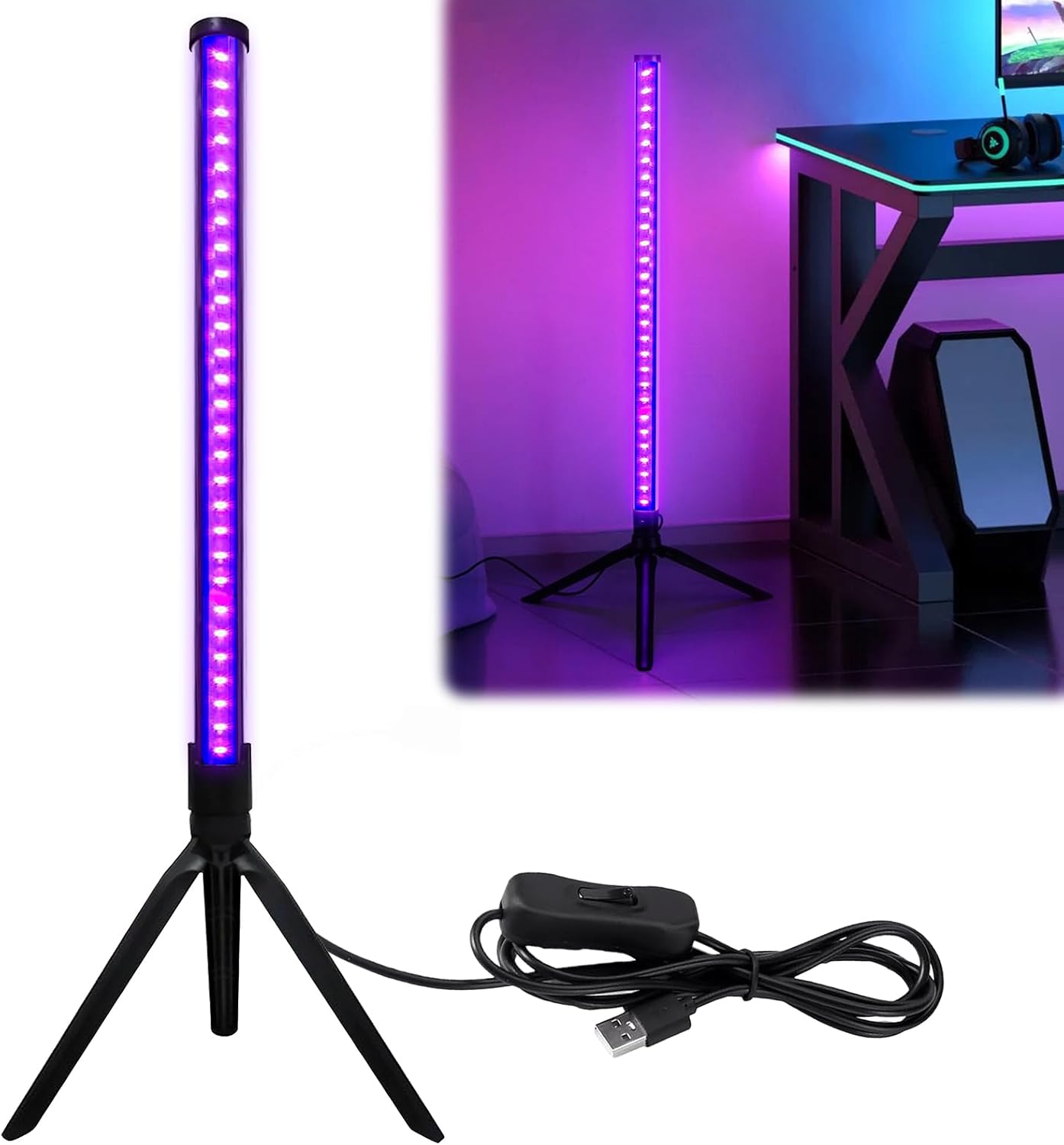 1 szt. Stabilna lampa LED UV - 395 nm, superjasna, idealna do oświetlenia scenicznego, imprez i wydarzeń specjalnych
