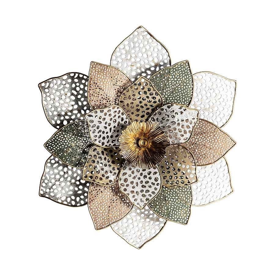 Akunadecor  Decoracion Pared Roseton Metal Dorado , Leroy Merlin