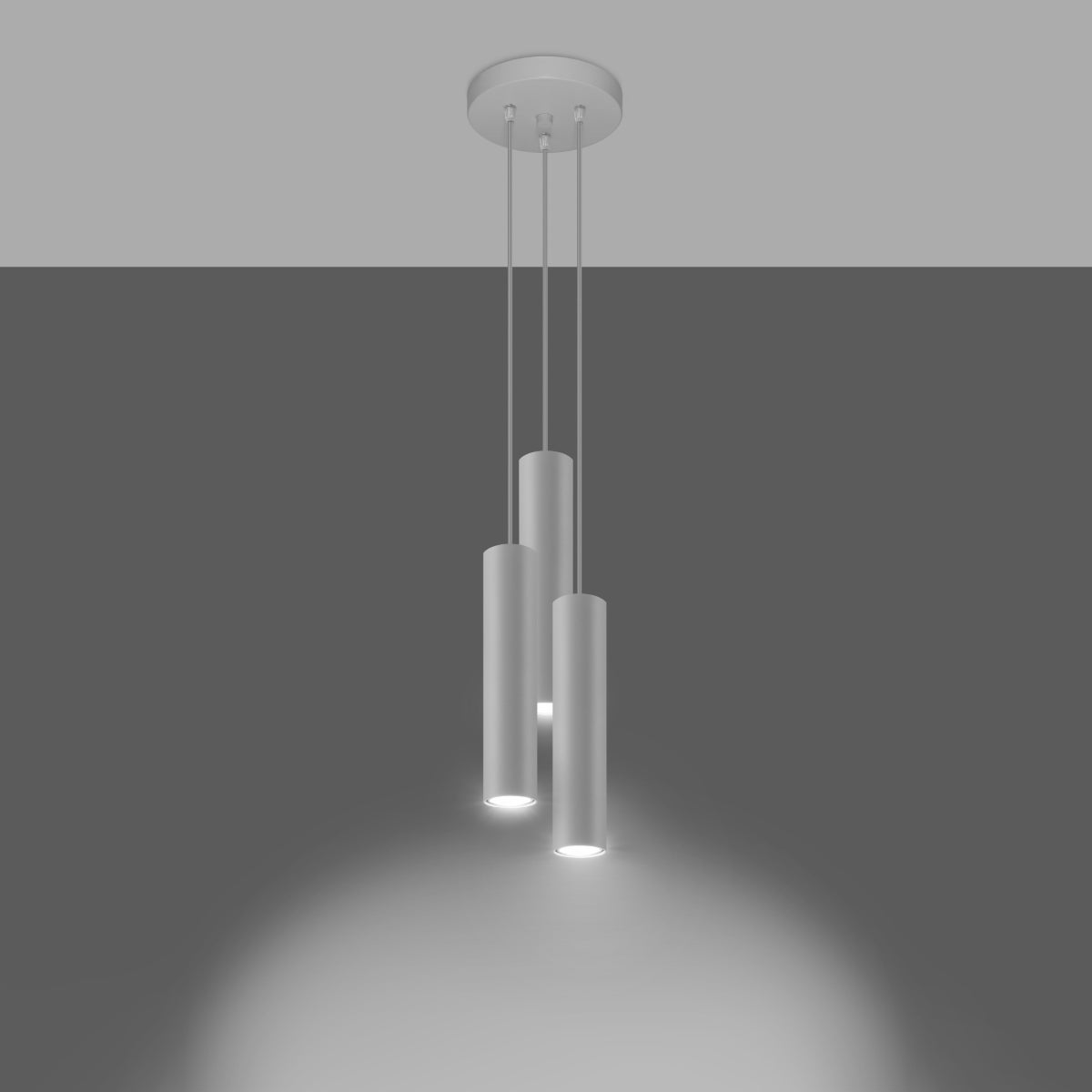 Lampa wisząca TORIS 3P biały LED 3000K - 20x20x110cm Sollux