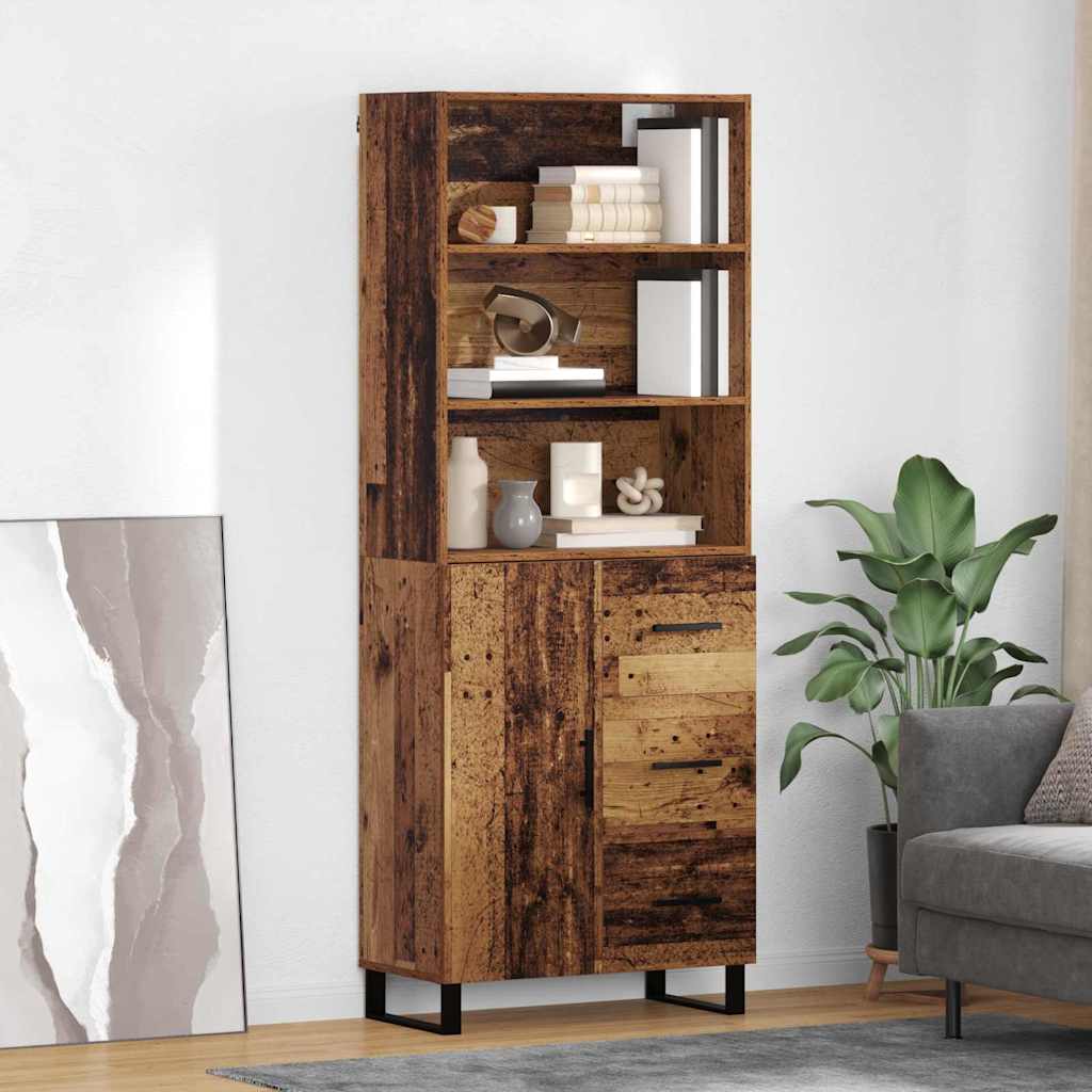 Haut Armoire avec tiroir 2 pcs Bois ancien Bois d'ingénierie | Leroy Merlin