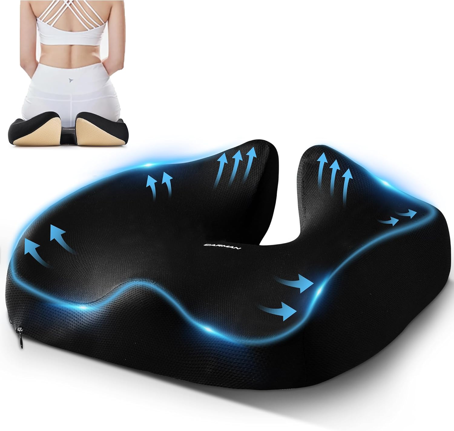 Cuscino Sedia Ufficio Ergonomico Coccige Memory Foam Ortopedico