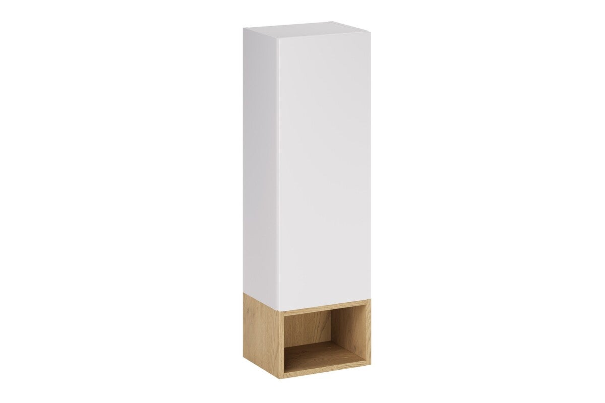 Półsłupek łazienkowy ASTER WHITE 30 cm biały mat z regałem
