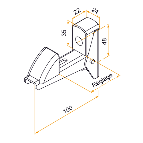 Arrêt automatique en aluminium, H.75 - 7