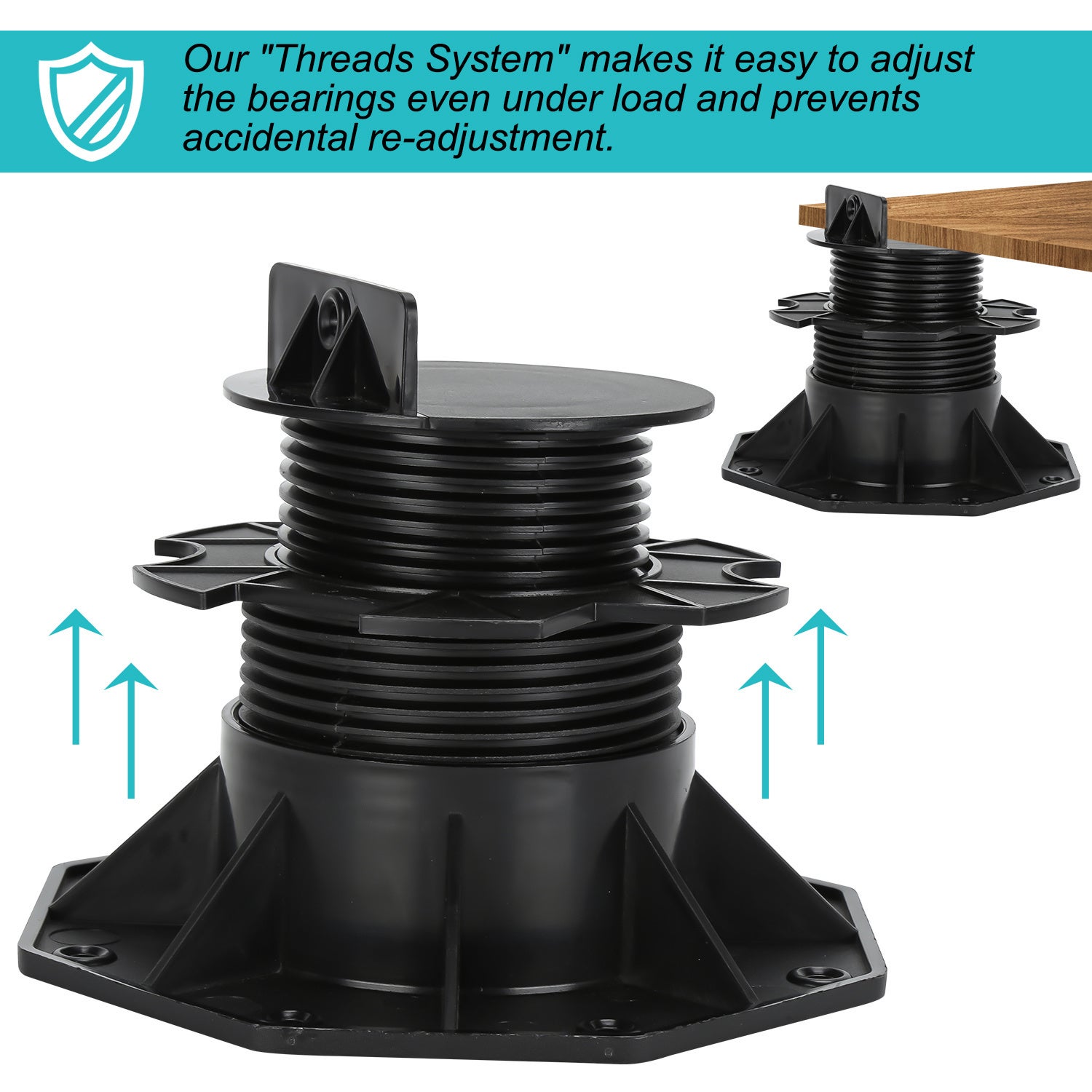 Plot réglable 60-140mm Lot de 30 – Pour lambourde, bois, carrelage, pierre, béton – Recyclés - 4
