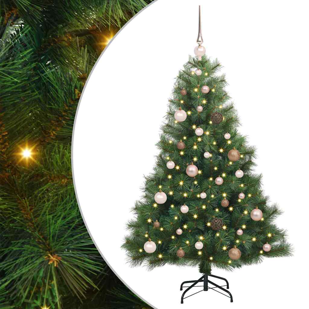 Sztuczna choinka z 150 diodami LED Zielony 150 cm PE i PVC