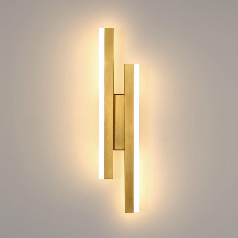 GOECO Applique Murale Intérieure LED 16W, 1800LM Parallèle Lampe Murale Moderne 3000K Lumière Chaude pour Salon, Chambre, Escalier, Couloir (Or) - 8