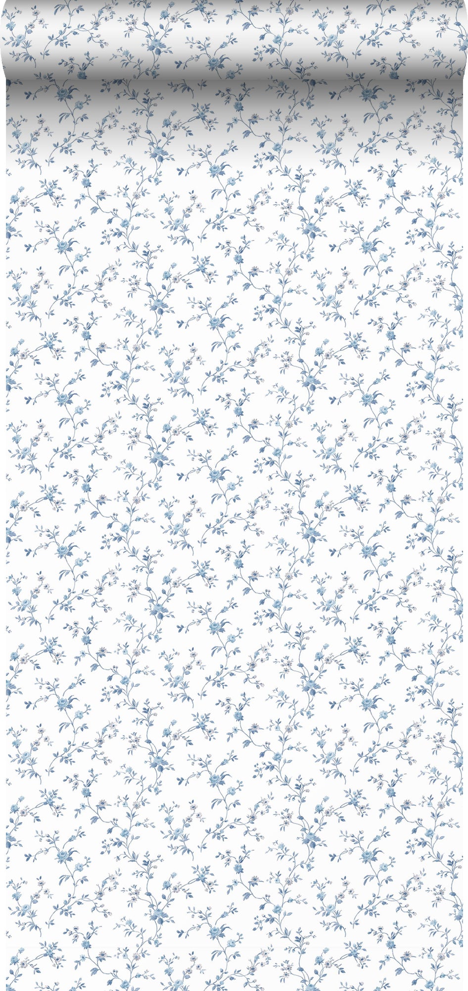 Tapeta kwiaty niebieskimIbiałym - 53 cm x 10 m - SANDERS &amp; SANDERS