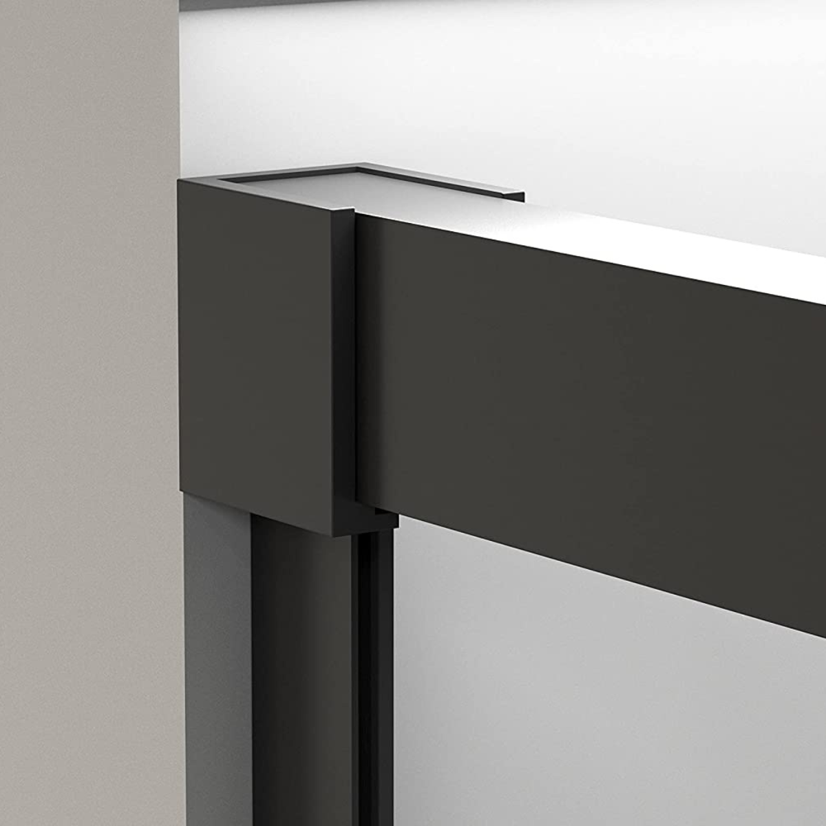 Parete doccia scorrevole rettangolare | Anteriore 120 - Laterale 70 cm | Box doccia | Vetro 6mm Anticalcare 195cm Altezza | Nero Trasparente - 4