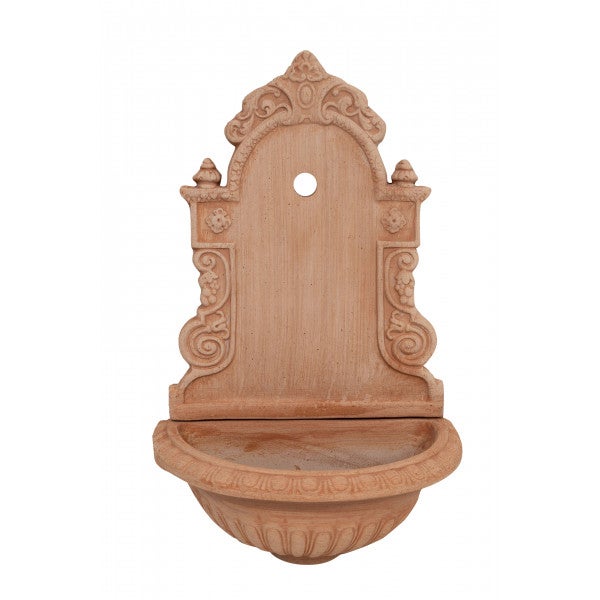 Biscottini fuente de pared de jardín 100% made in italy - fuente de exterior terracota - fuente decorativa 64x40x24 cm