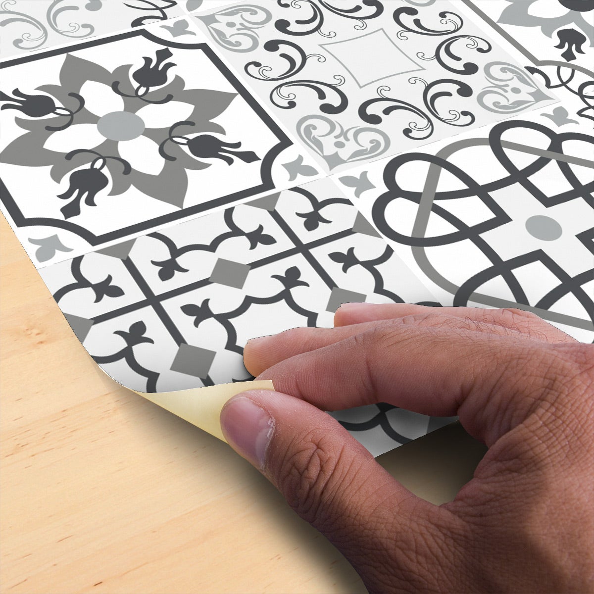 Autocolantes Sol Anti-dérapant avec Protection - CARRELAGES SOL LORDES - 1 autocolante de 60x60cm - 7