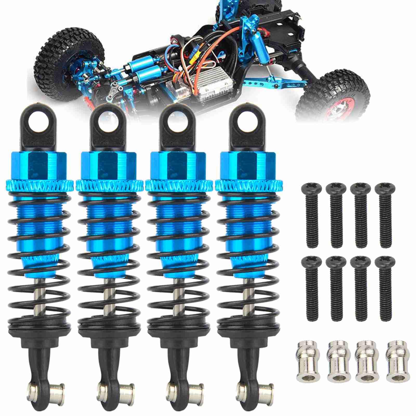 Ammortizzatori in alluminio RC Sospensione di aggiornamento per WLtoys A949 A969 A979 K929 1/18 Modello di auto (blu) - 5