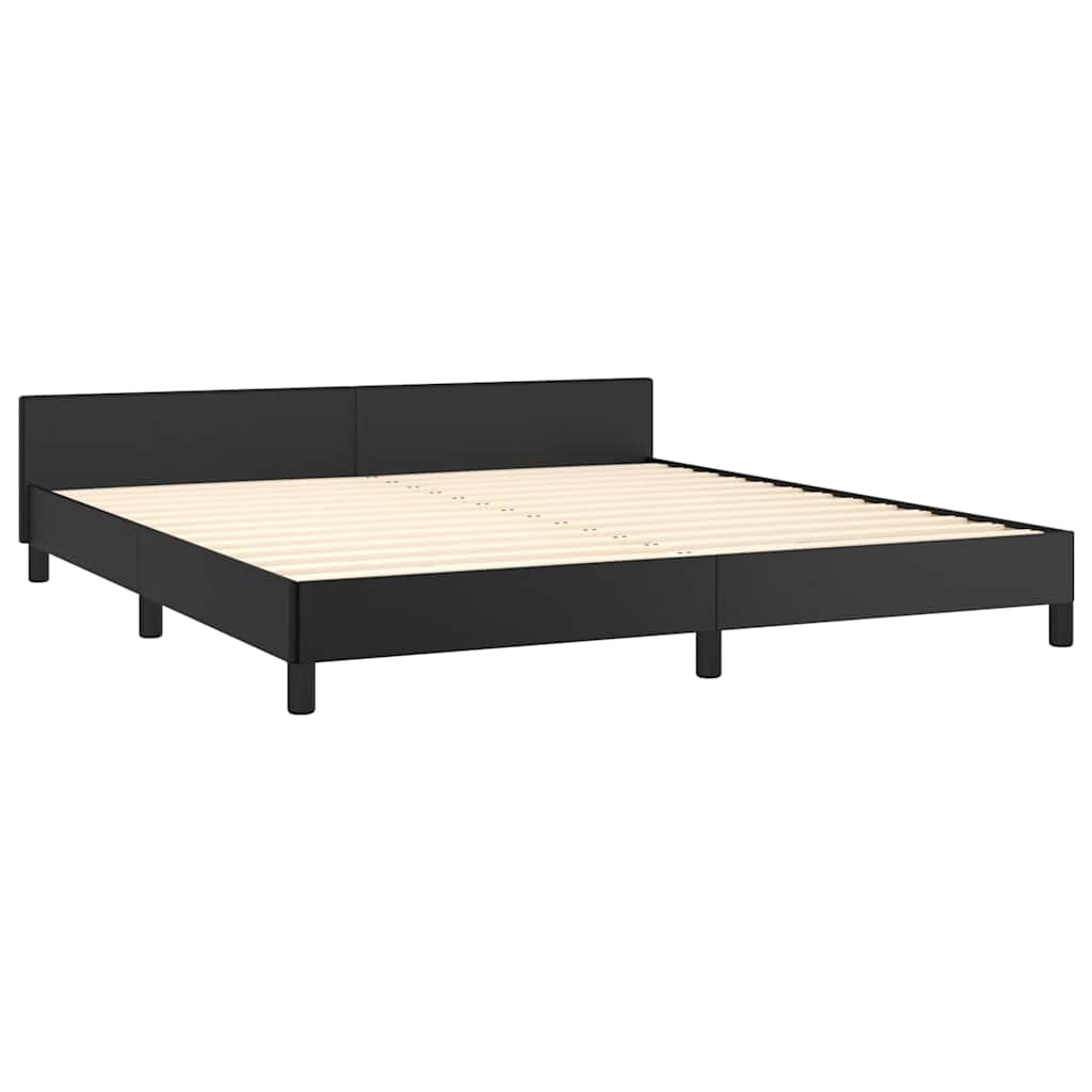 Cadre de lit avec tête de lit, sans matelas, noir, 180 × 200 cm - 4