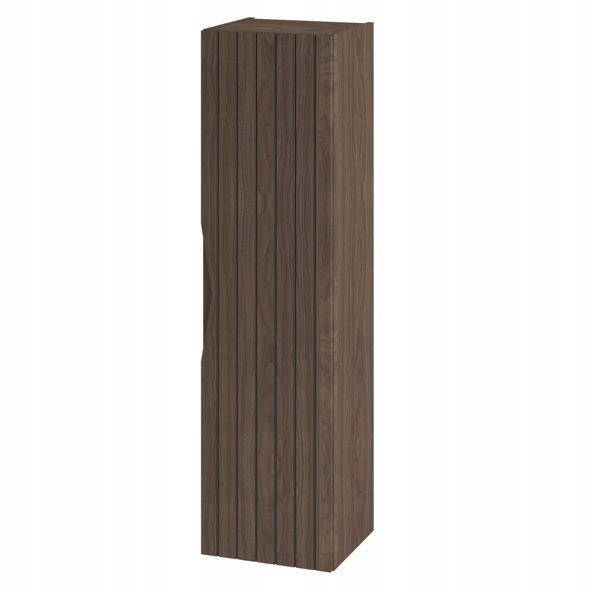 Słupek łazienkowy STELLA 35x130 cm orzech mat czarne ryfle wiszący