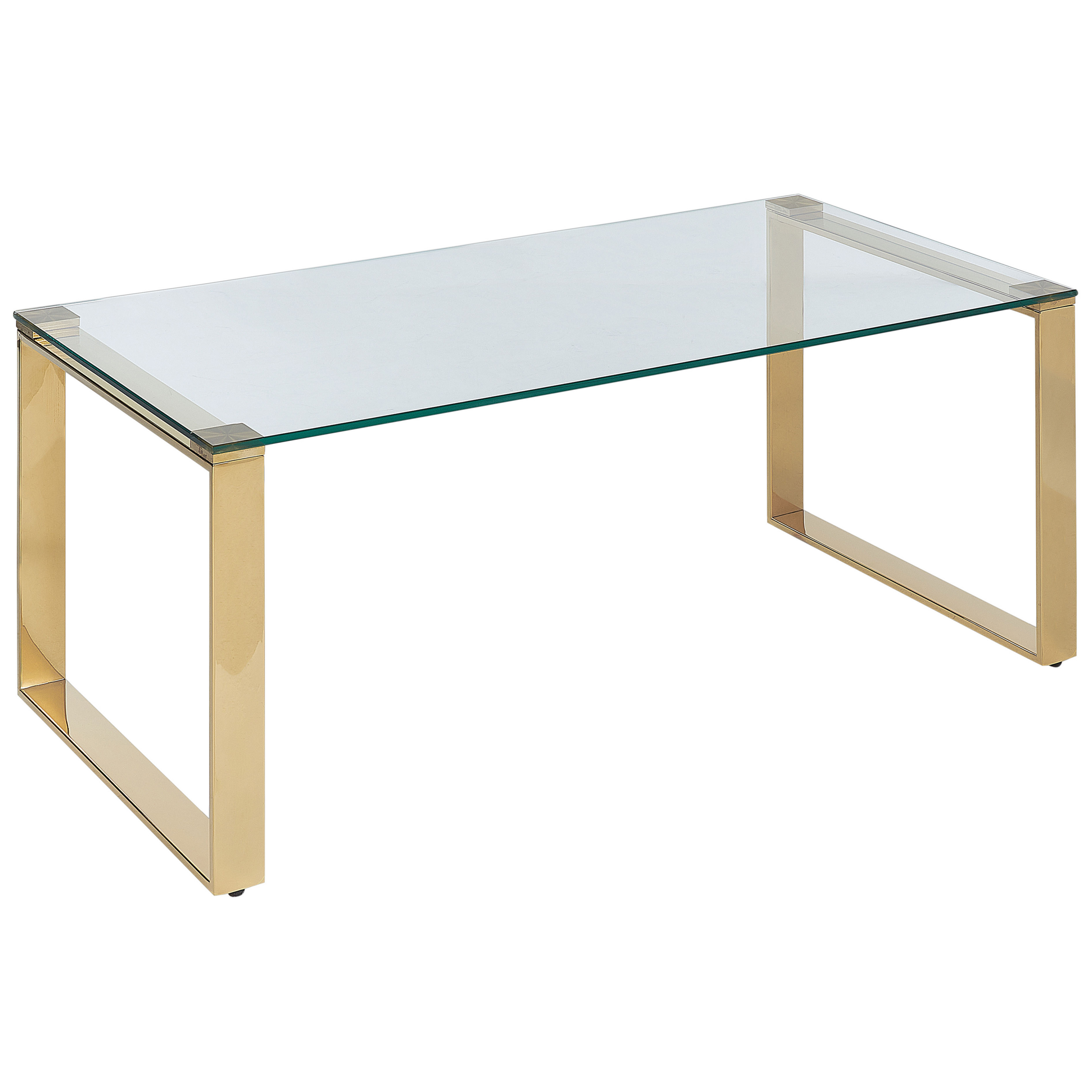 Beliani Mesa de centro TILON Vidrio templado Dorado | Leroy Merlin