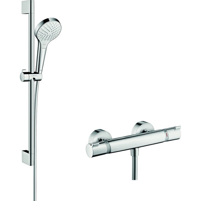 HANSGROHE Conjunto de ducha Croma Select S con mezclador termostático de ducha Ecostat Comfort cromado