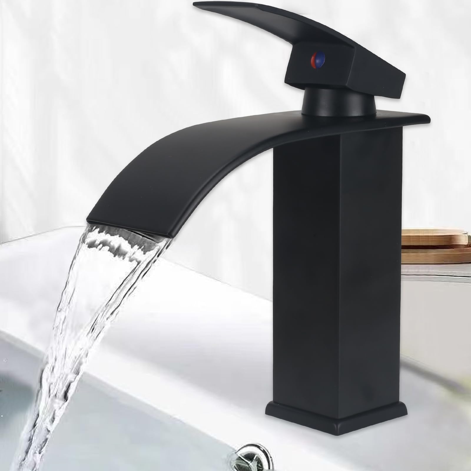 Mitigeur Salle Bain Design Robinet Lavabo Cascade Minnhua - Mitigeur Salle De Bain Argenté Sans Plomb Mitigeur Salle De Bain Design