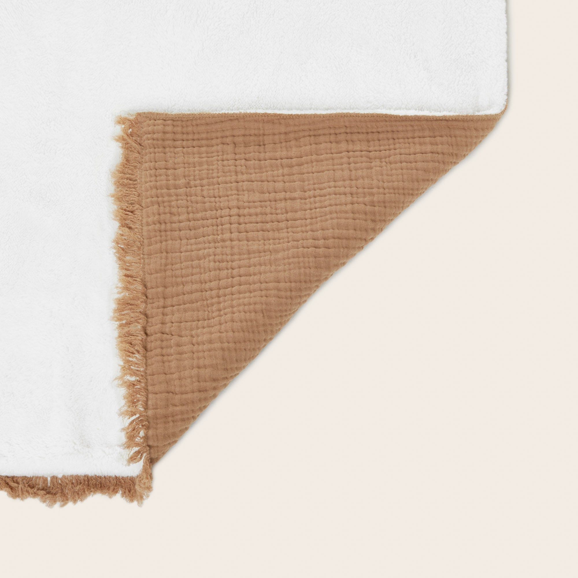 Plaid en Gaze de coton unie doublée de polaire NOORFOLK Marron 140x200 cm - 4