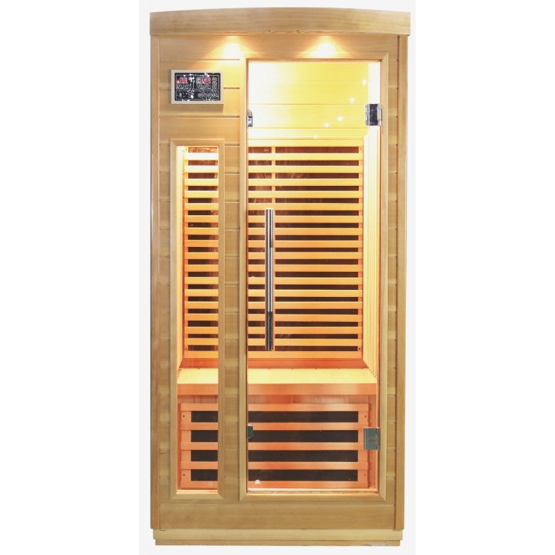 SNÖ Sauna infrarouge 1 place 1500W panneaux carbone Hemlock avec chromothérapie - 5