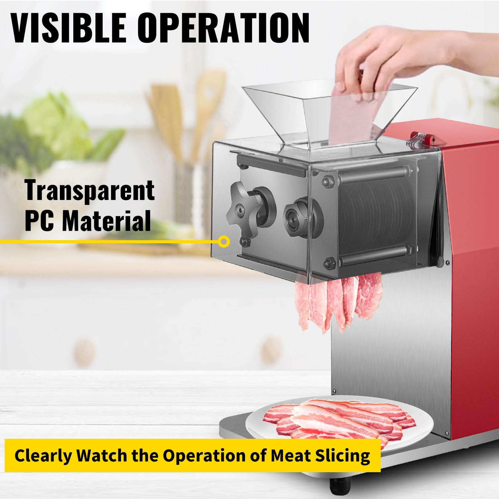 VEVOR Trancheuse Électrique Commerciale 180W - Lame 190mm, 80-120 Tr/min - Trancheuse Jambon Fromage Viande En Inox Pour Charcuterie