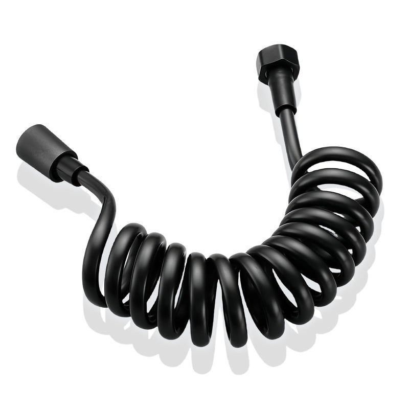 Elastyczny wąż prysznicowy wąż prysznicowy zwijany cm czarny wąż prysznicowy z pianki z zatyczką teleskopowy wąż sprężynowy do słuchawki prysznicowej