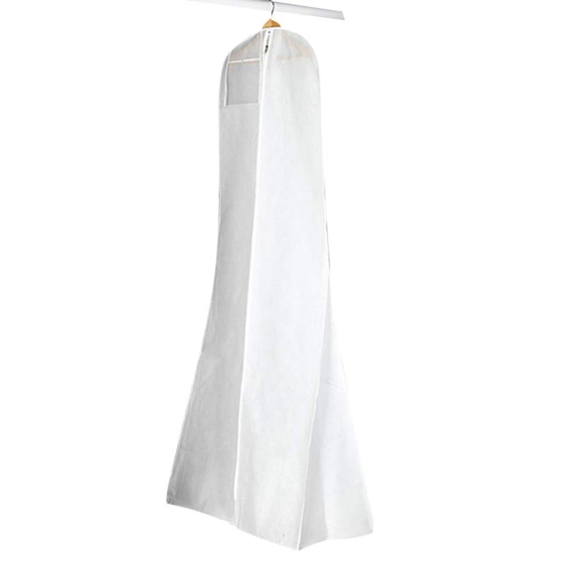 Torba wisząca do przechowywania sukni ślubnej, zapinana na zamek, pyłoszczelna, biała