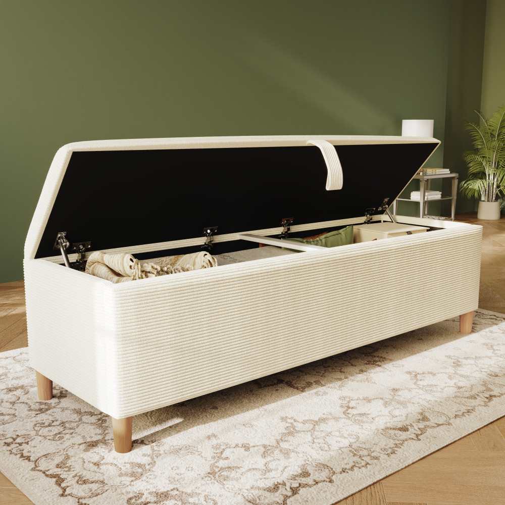 Banc de rangement élégant avec coffre hydraulique, assise confortable et multifonctions pour salon et chambre - 3