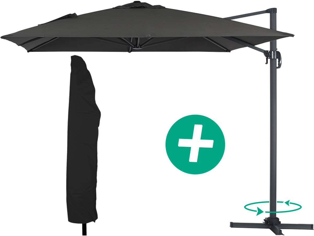 Hespéride Copertura Protettiva Per Ombrellone Decentrato – L 257x70x40 Cm, Poliestere Grigio, Modello Hambo