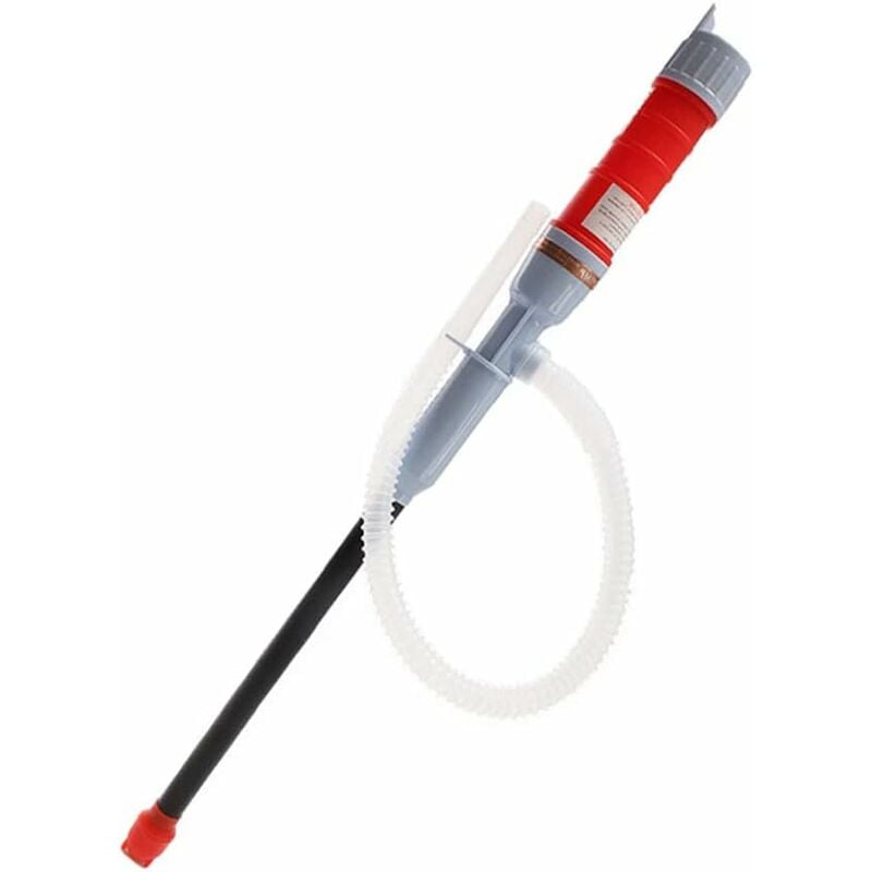 Czerwona elektryczna pompa syfonowa do przepompowywania wody w stanie ciekłym, zasilana bateryjnie, wąż syfonowy, ręczna pompa do benzyny/paliwa benz