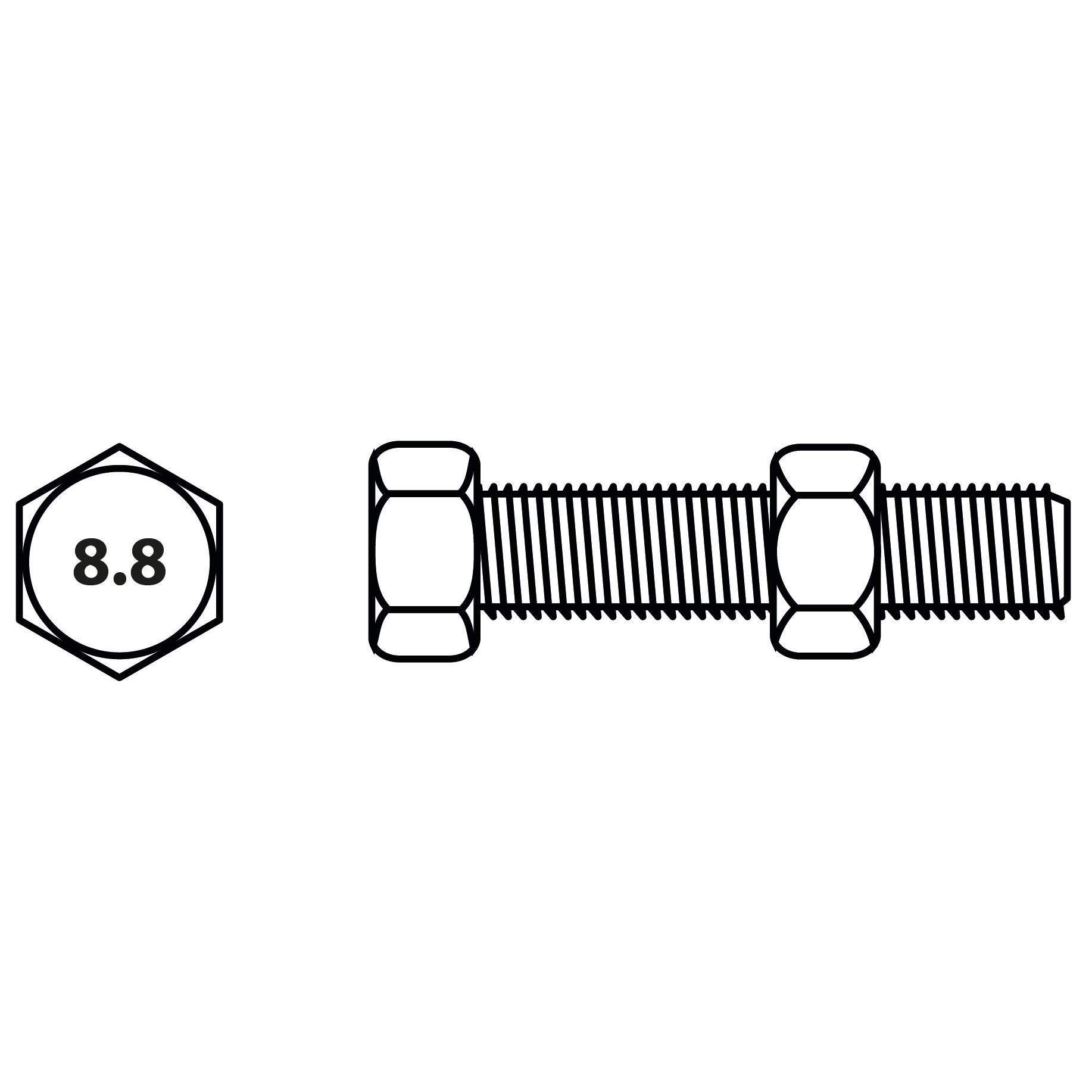 Boulon tete hexagonale Viswood acier zingue 10 60 mm lot de 3 - 2