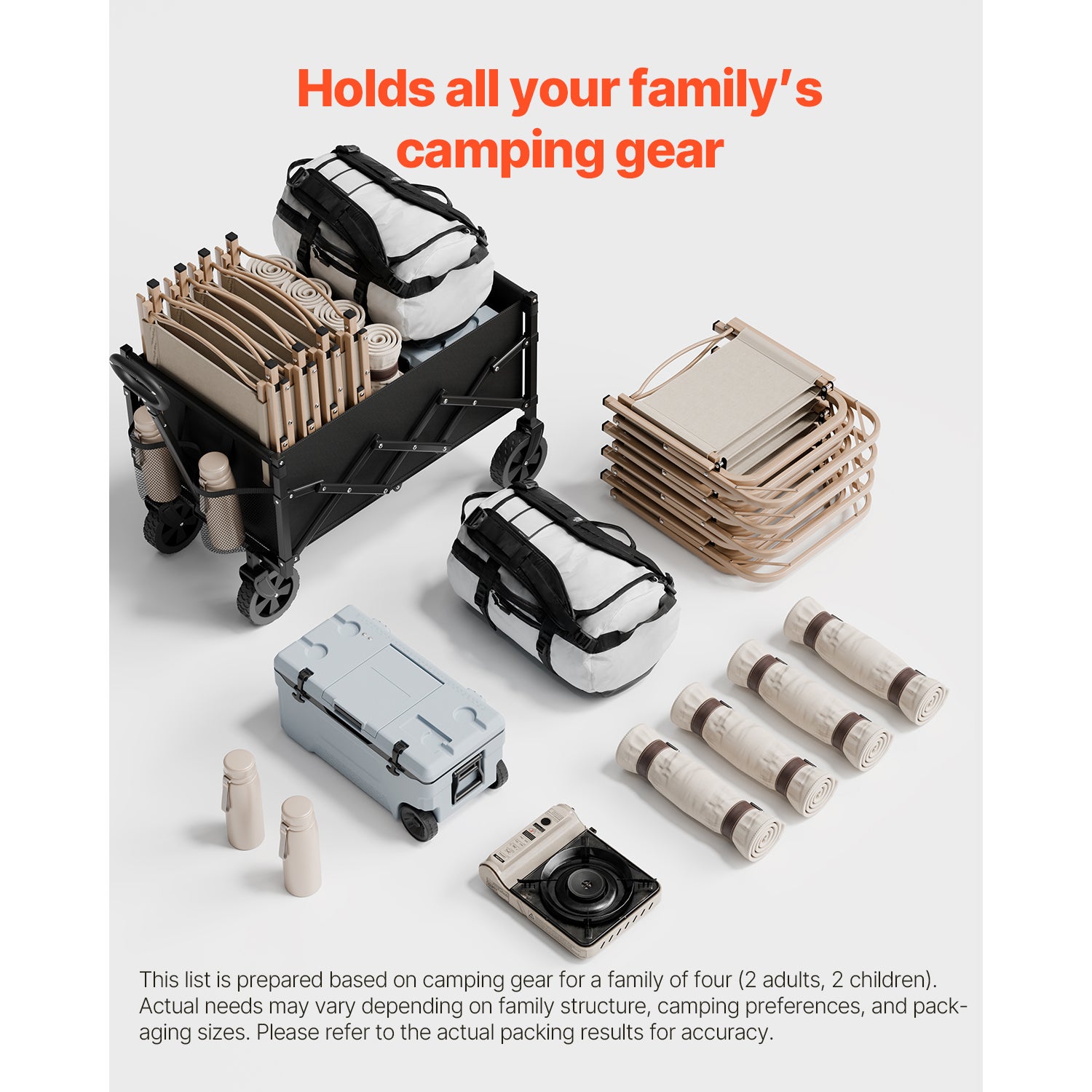 Chariot de Jardin Pliable,SucceBuy 120 L,Chariot de Transport Utilitaire Portable Robuste 102,06 kg avec Roues Tout-terrain,Poignée Réglable,Noir - 5