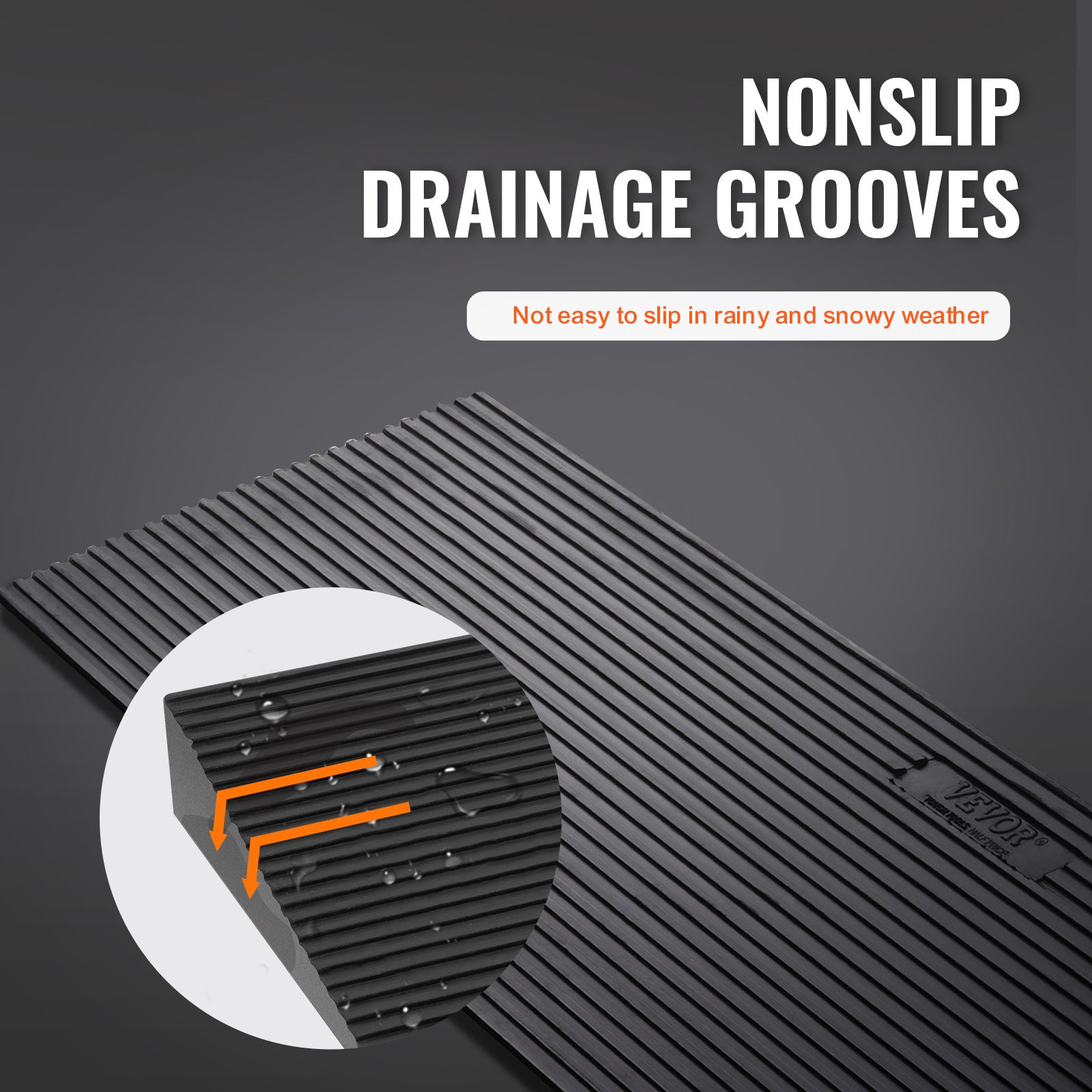 Rampe de Seuil Hauteur VEVOR 4 cm Rampe Trottoir Decoupable Caoutchouc Charge 15 t Rampe Acces Fauteuil Roulant Largeur 90 cm Antiderapante Bande Adhe - 4