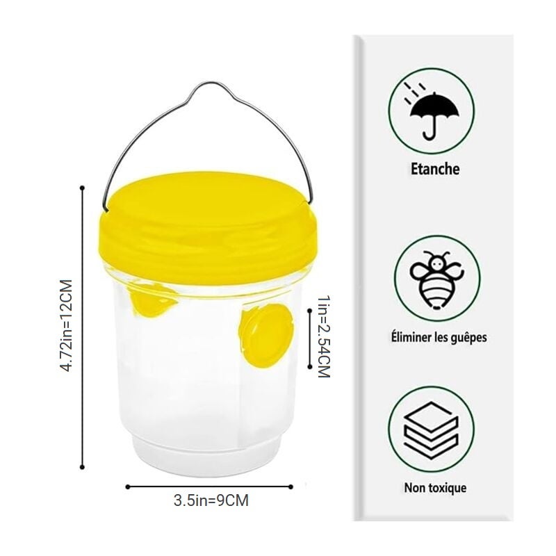 Piege Frelon Asiatique,Piege A Guepes Et Frelons Exterieur À Suspendre,Kit Piege A Frelon pour Bouteille Plastique Interieur, Piege Moustique-3PCs - 3