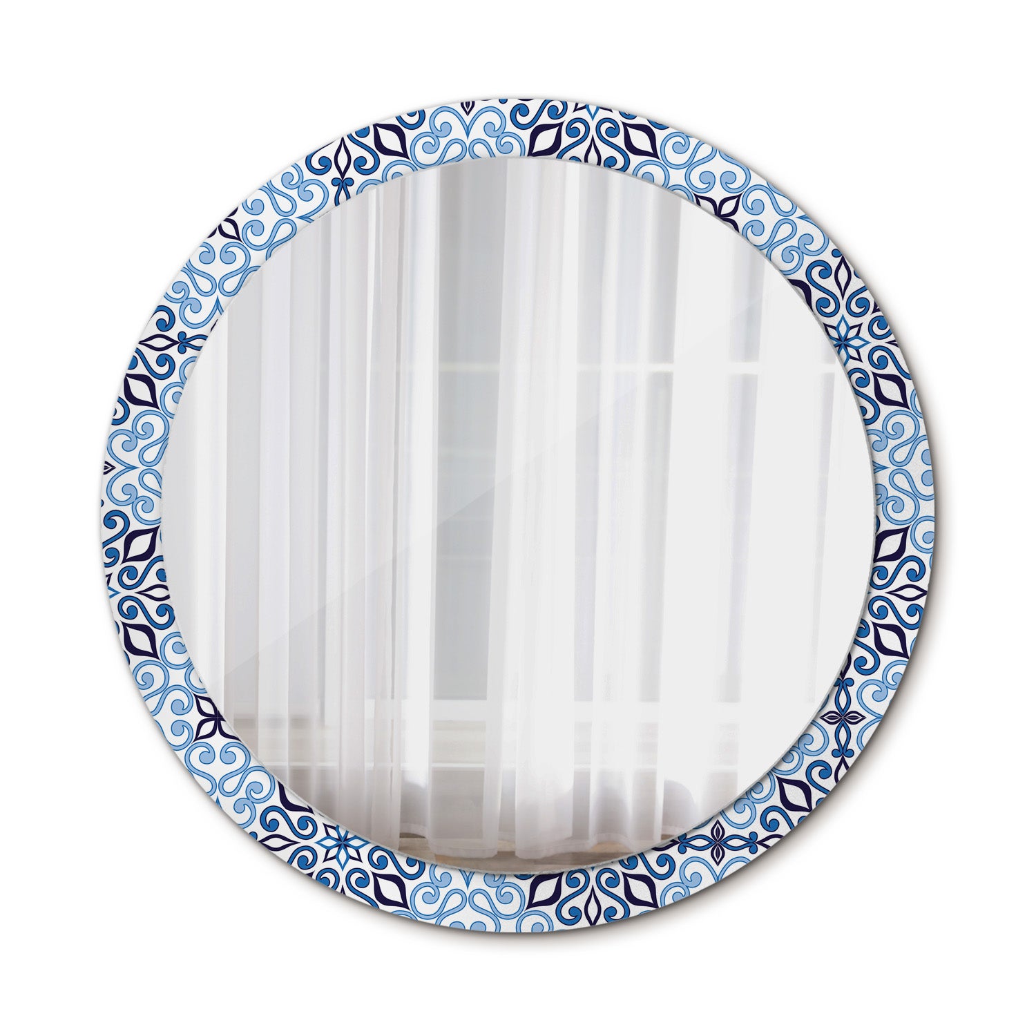 Miroir rond décoratif - motif arabe - 80 cm